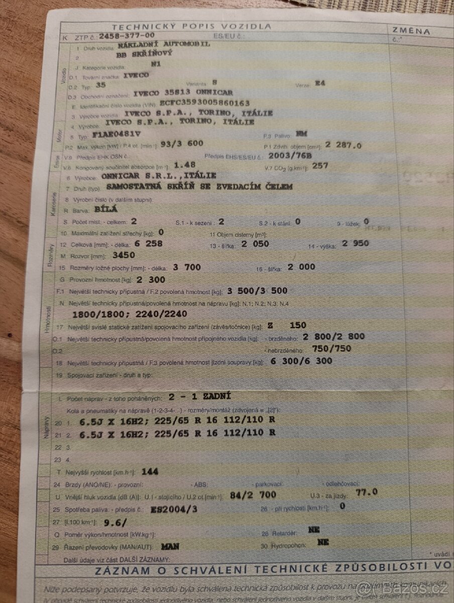 IVECO DAILY SKŘÍŇ S ČELEM 2011 - 19