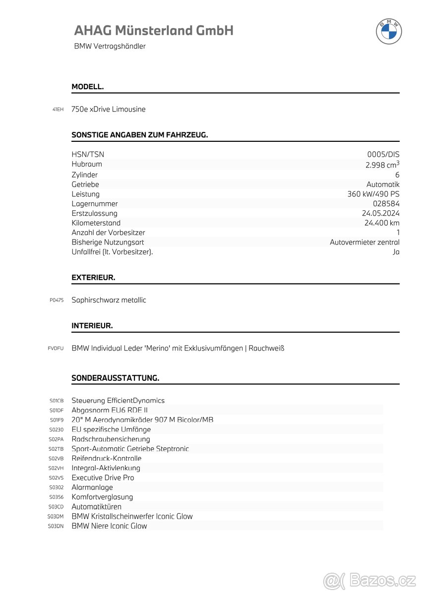 Predám BMW 750e xDrive, Záruka do 2029, odpočet DPH - 19
