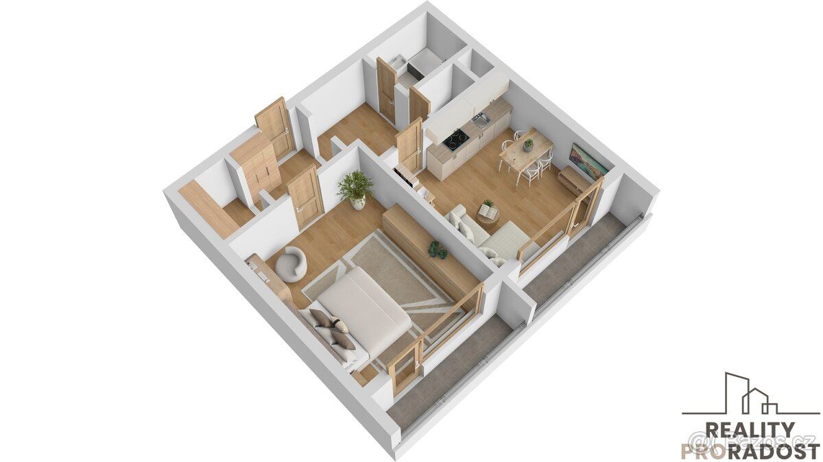 Prodej družstevního bytu 2+kk s krásným výhledem v Ostravě- - 19