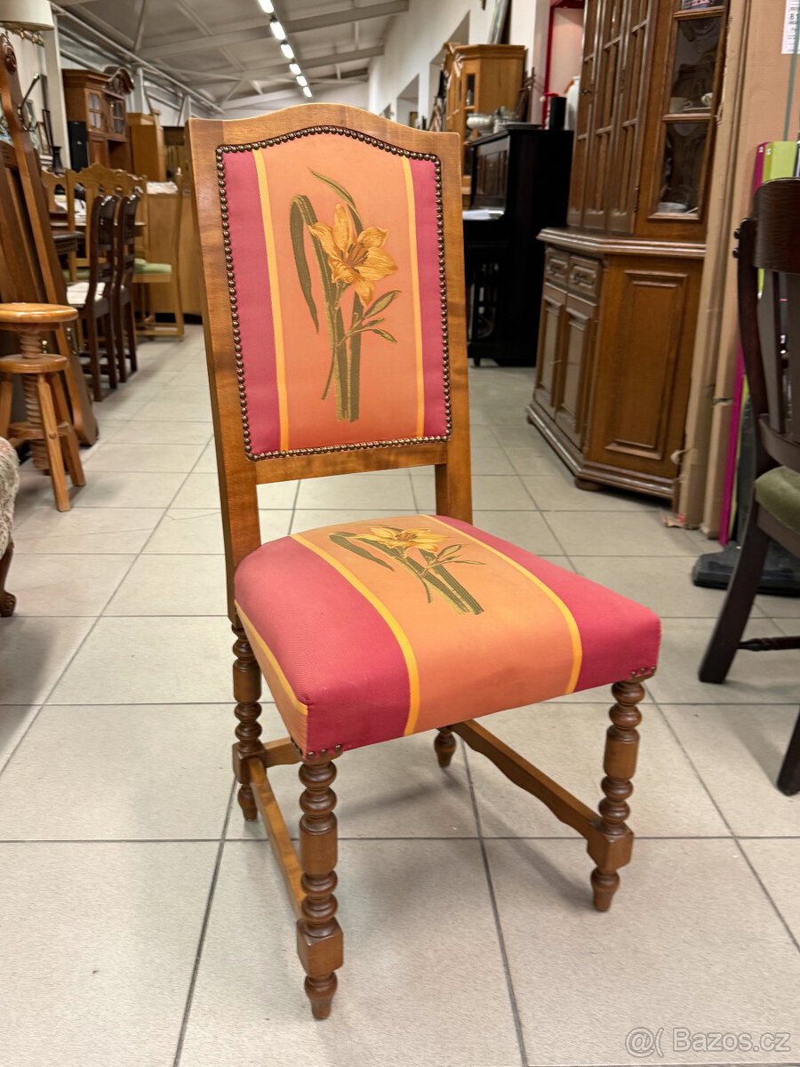 6 x zdobená zámecká kvalitní dubová židle - 19
