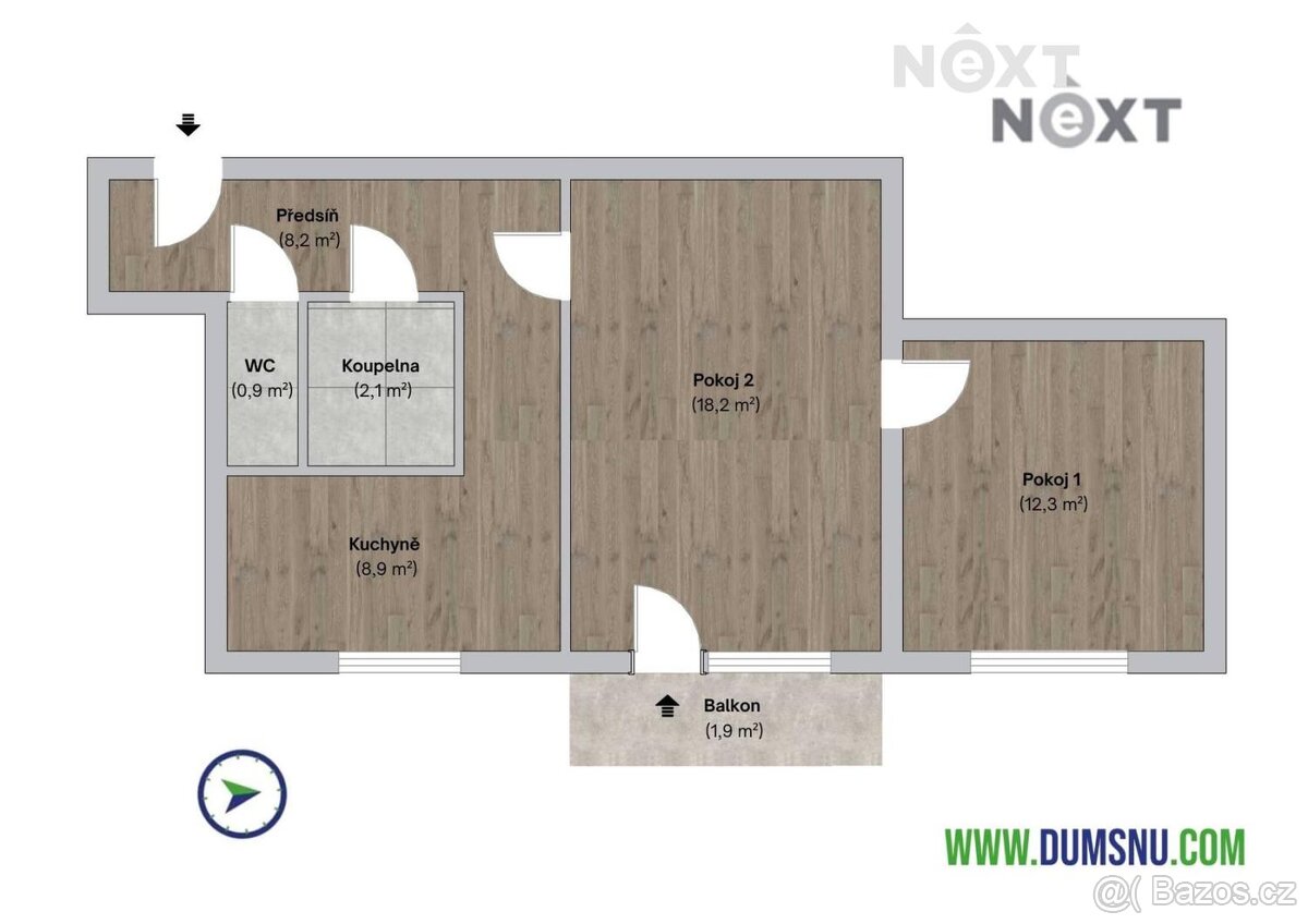 Prodej byt 2+1, 50㎡ - 19