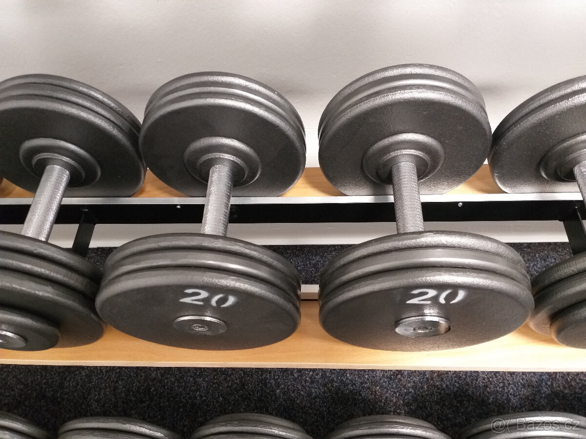 Profi pevné jednoruční činky 2 - 100kg NOVÉ - 19