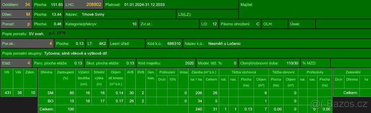 Prodám lesní pozemky v k.ú. Nesměň u Ločenic - 19