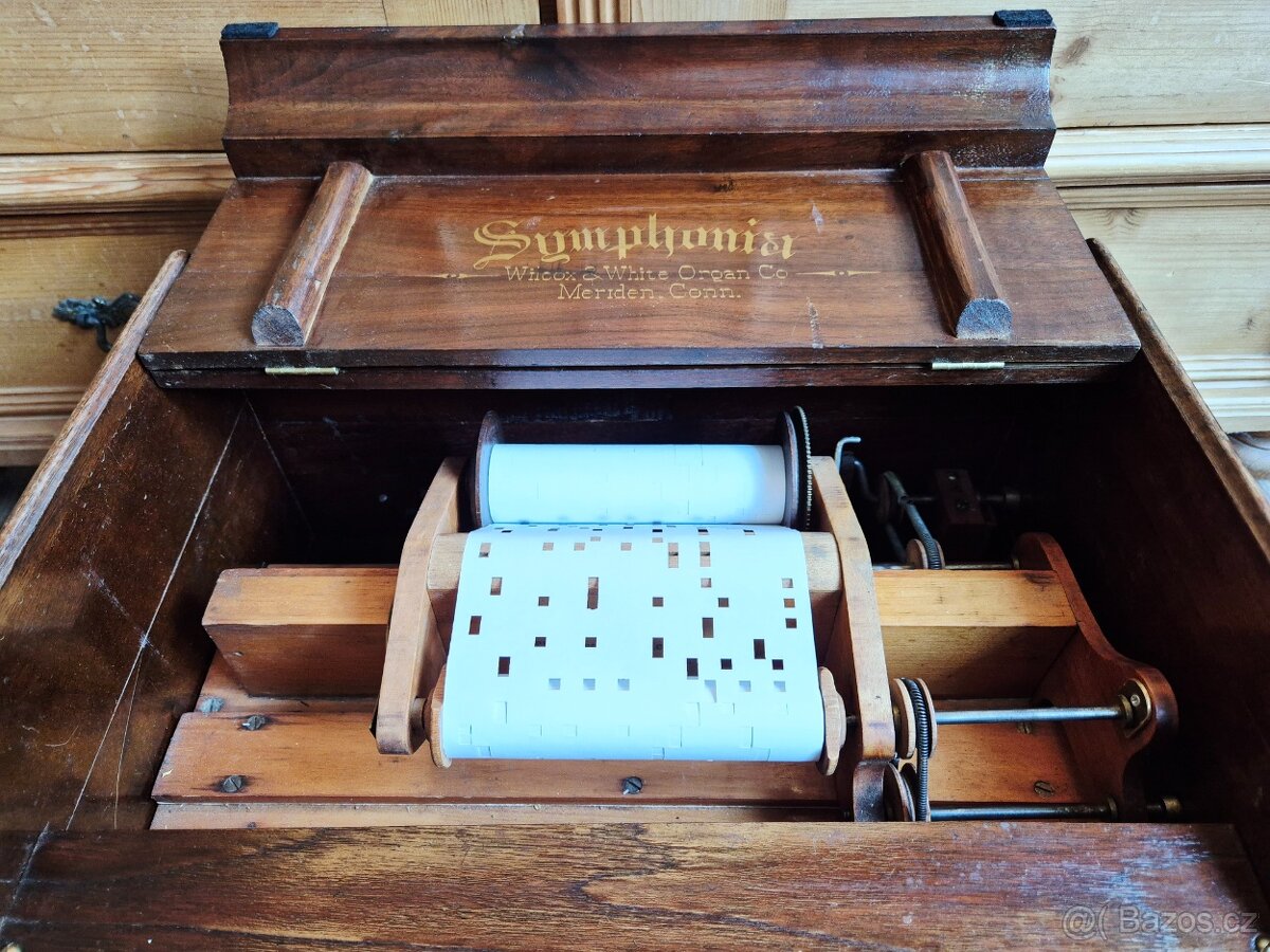 Starožitný hrací stroj, flašinet SYMPHONIA, 1890 - 19