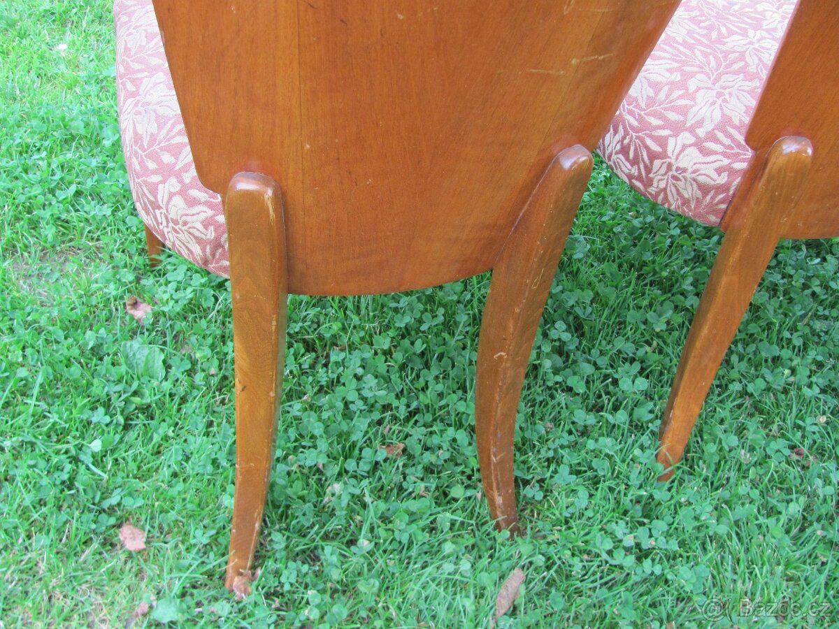 Židle lízátka / Halabala / 4ks / k renovaci - 19