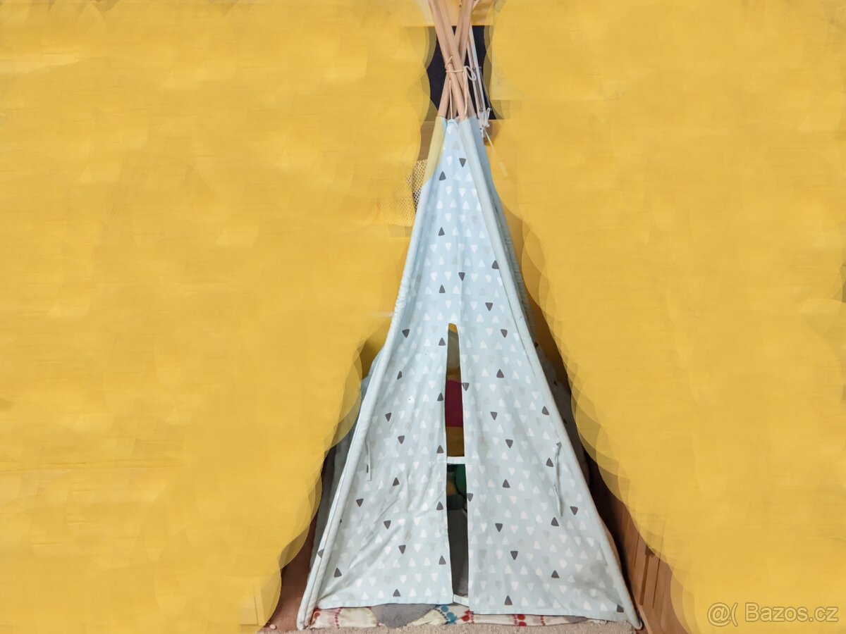 Dětské bavlněné teepee s podlážkou, výška 162cm - 19