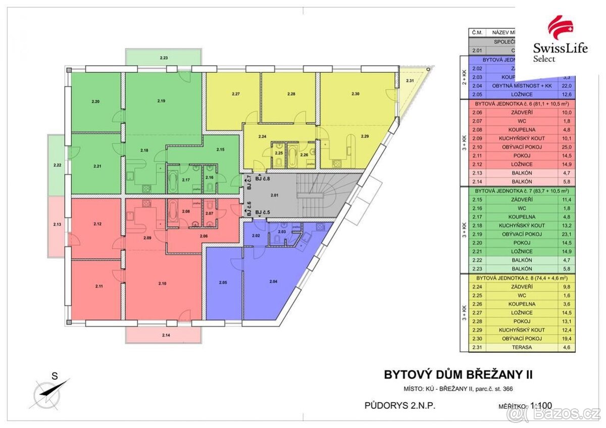 Prodej bytu 3+kk 74 m2, Břežany II - 19