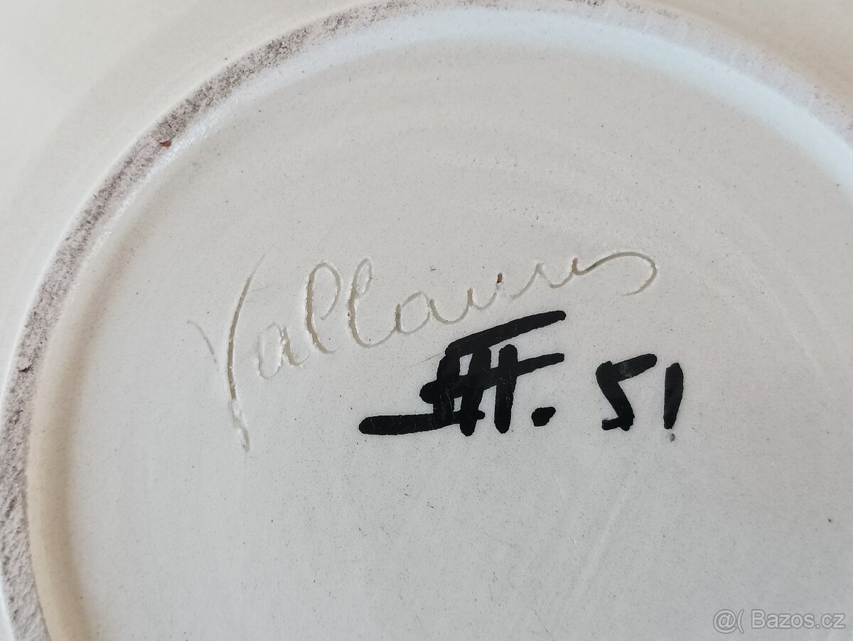 FAJÁNS VÁZA S MÍSOU HÉLÉNE UGO VALLAURIS PROVENCE FRANCE - 19