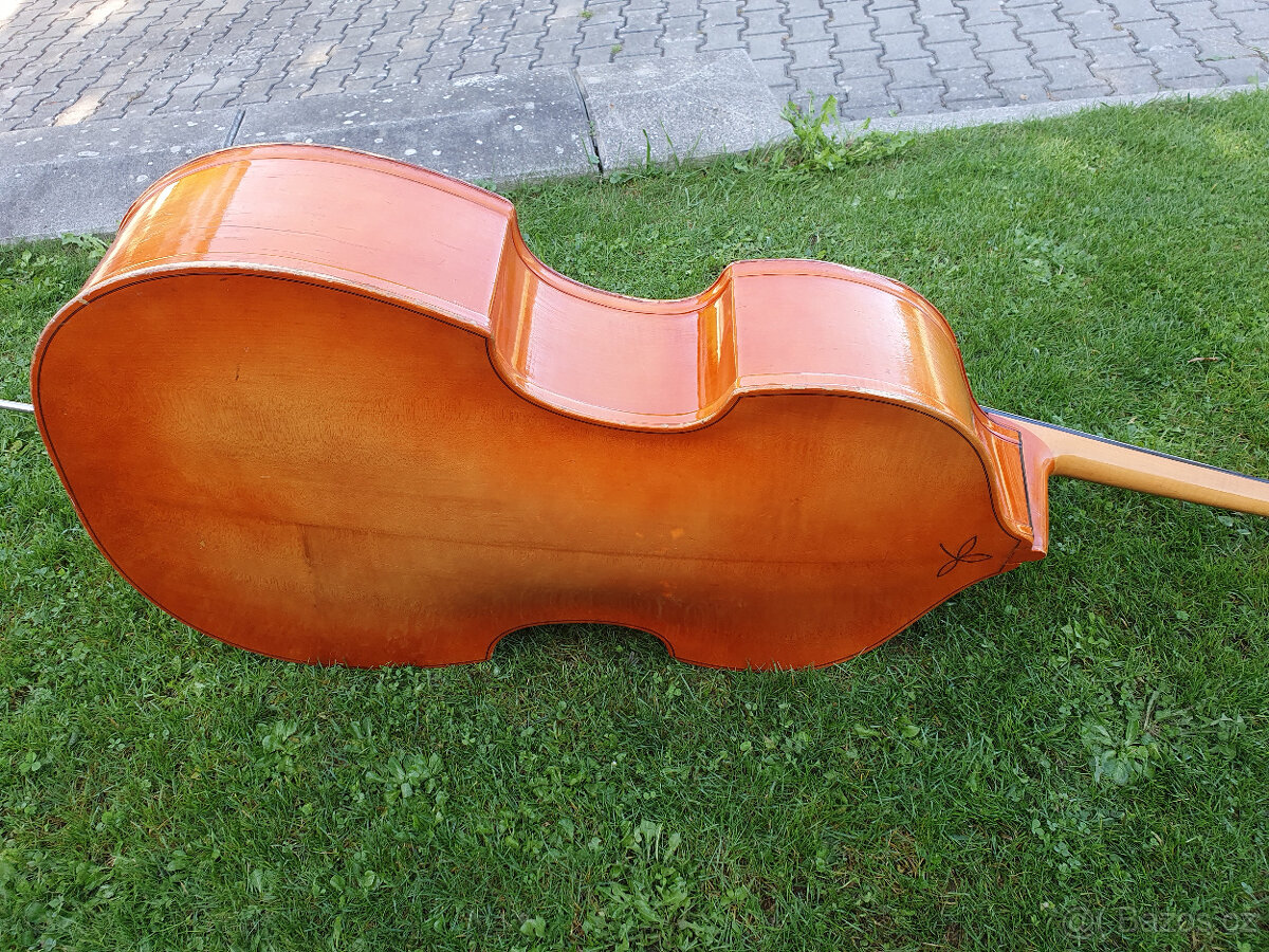 Celomasivní český 3/4 kontrabas, piezo snímač, obal - 19