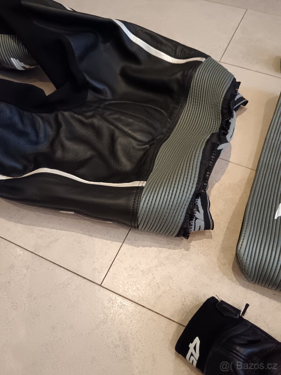 4SR RR Evo 2 Gun Metal-Pánská kožená moto kombinéza - 19