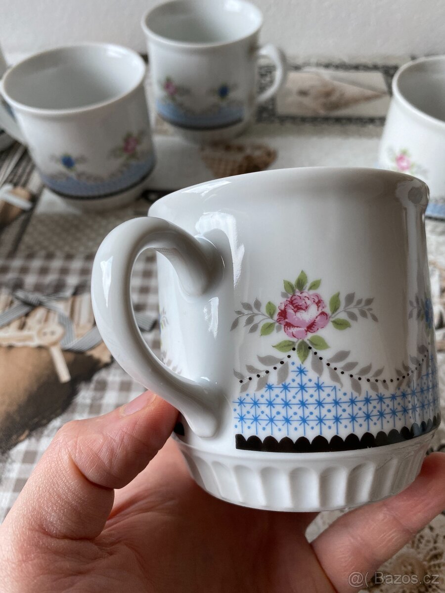 Raritní sada retro hrnků Dubí Czechoslovakia - 375 ml, 6 ks - 19