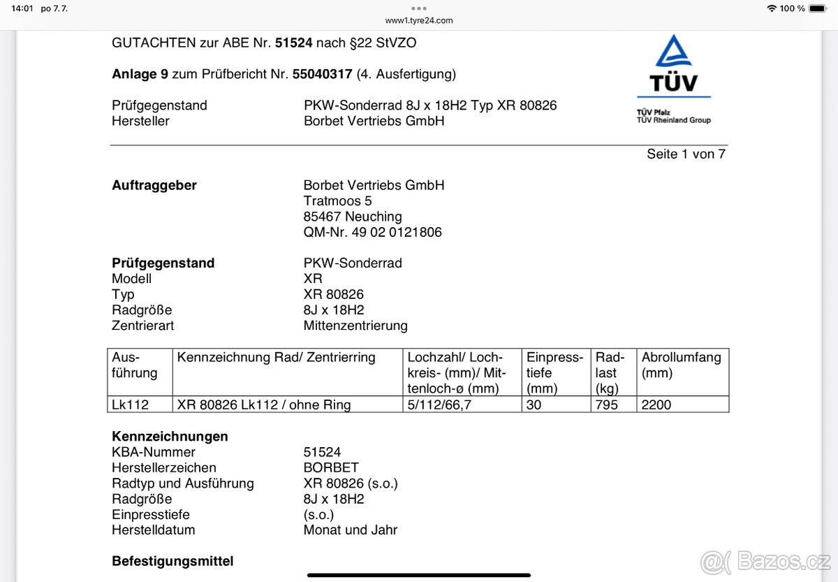BMW X3 G01 Alu kola 225/60R18 - 19