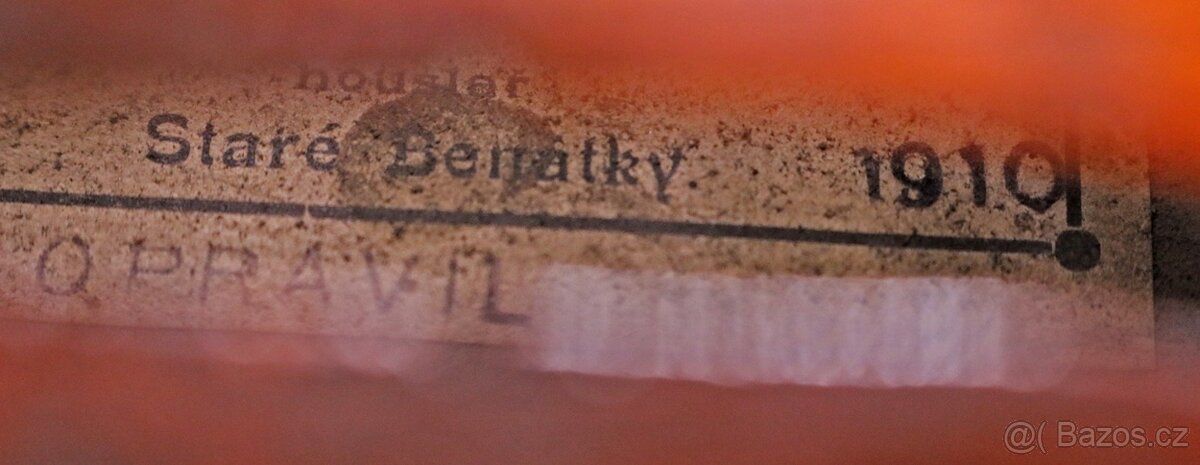 Nádherné housle z 19-ho století opravené F. Herclíkem 1910 - 19