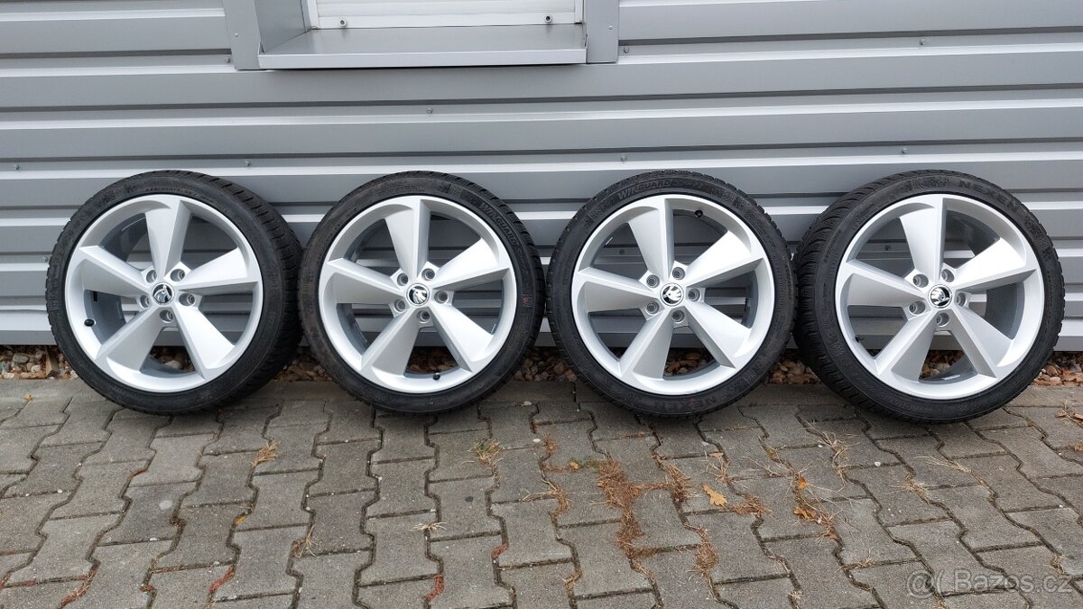 Alu kola 5x112 r18 škoda octavia lll zimní pneu - 19