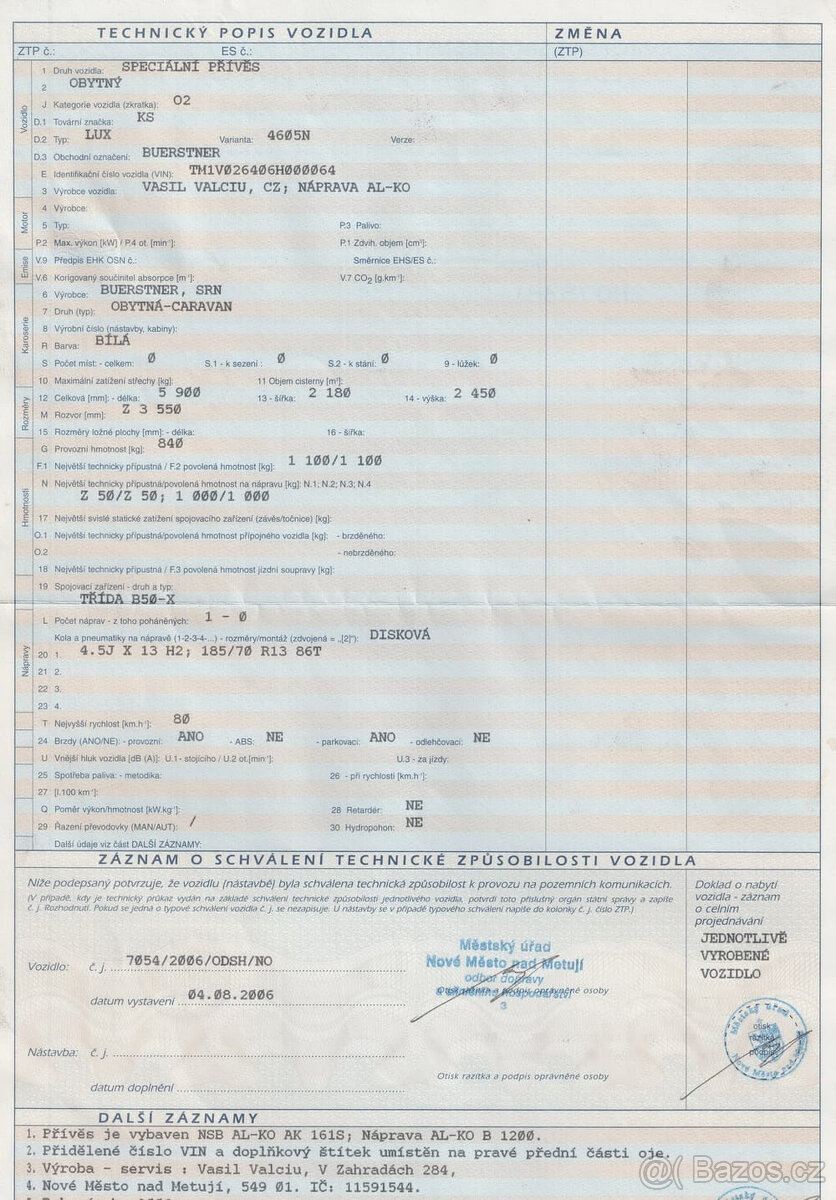 Cestovní karavan Buerstner Lux, ČR doklady, nová STK. - 19