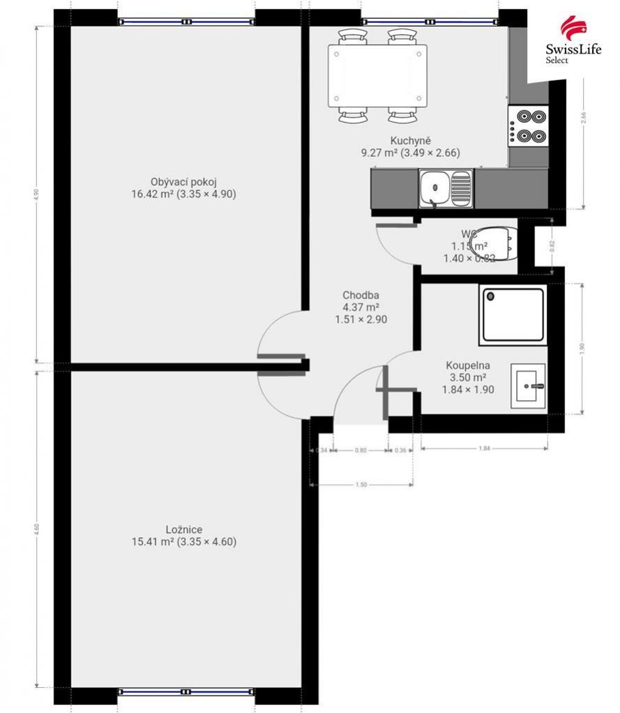 Pronájem bytu 2+1 50 m2 Hegerova, Polička - 19
