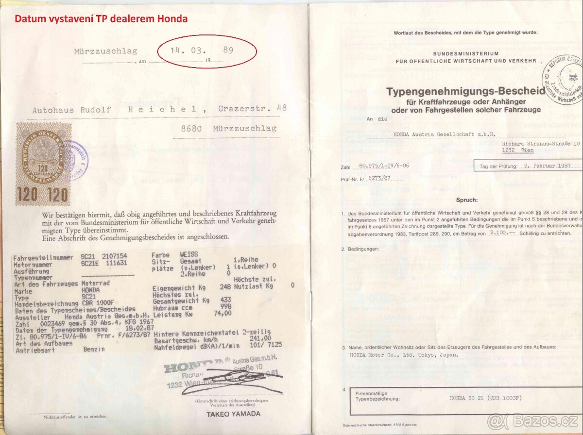 Honda CBR 1000F - 1. generace - 19