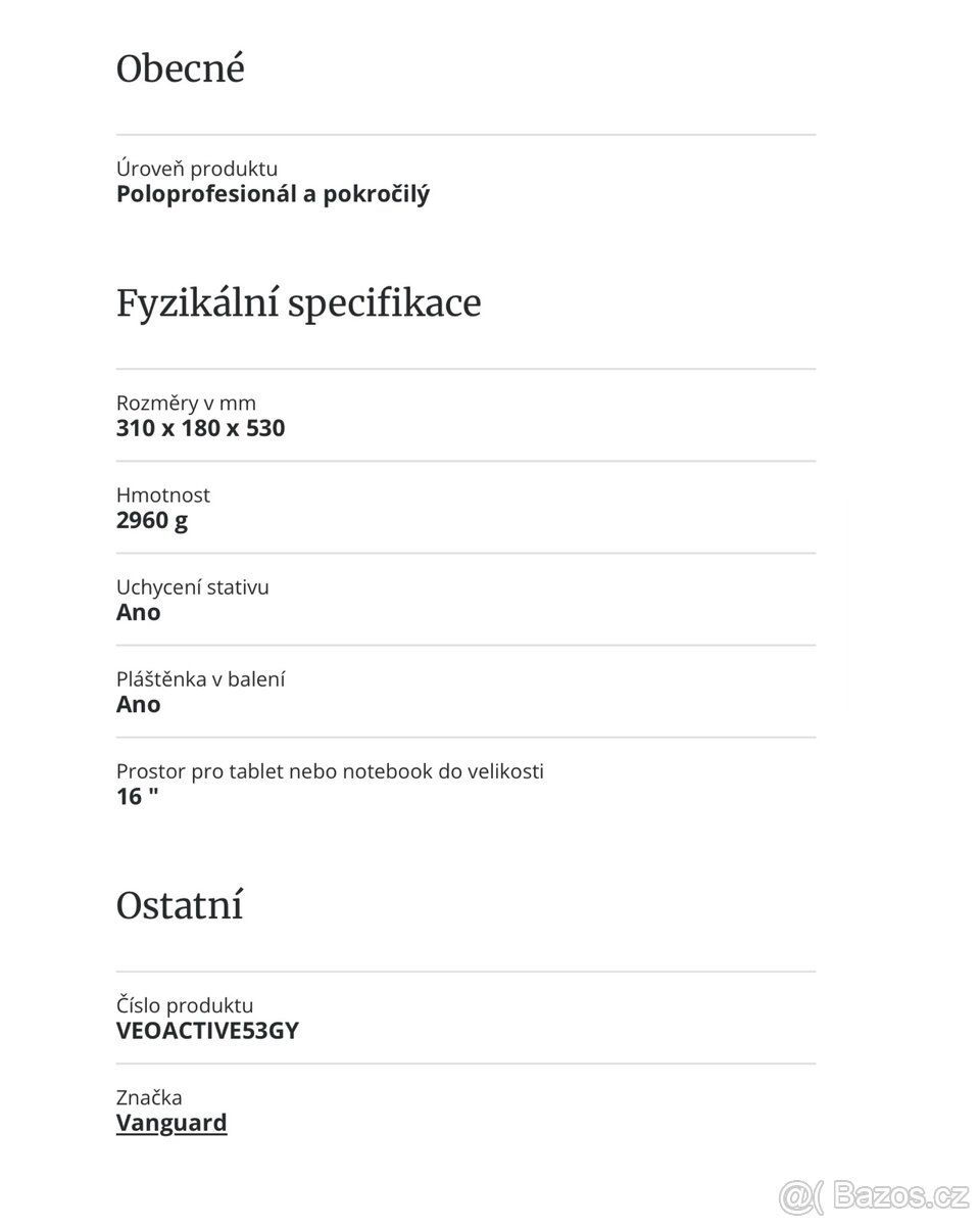 Velký fotobatoh Vanguard VEO active 53 - 19