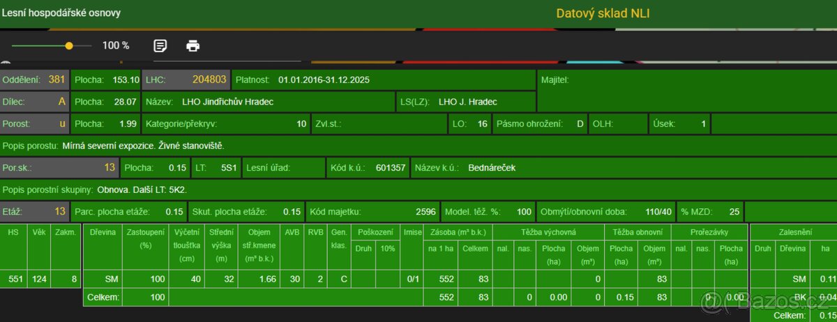 Prodám lesní pozemek v k.ú. Bednáreček - 19