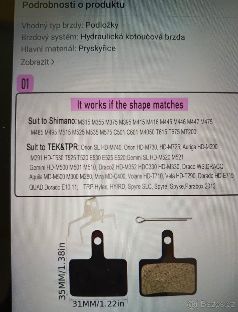 Brzdové destičky semimetalické. - 19