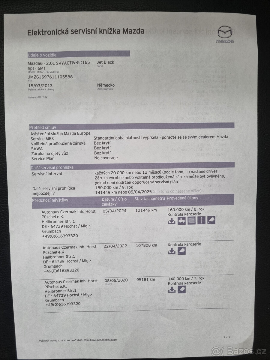 Mazda 6 2,0 SKYACTIV-G, 1.MAJITEL, NAVI, LIGHT ASSIST - 19