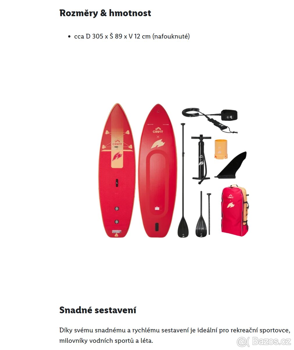 CRIVIT® X F2 Dvoukomorový paddleboard Solid 10′ Nový set - 19