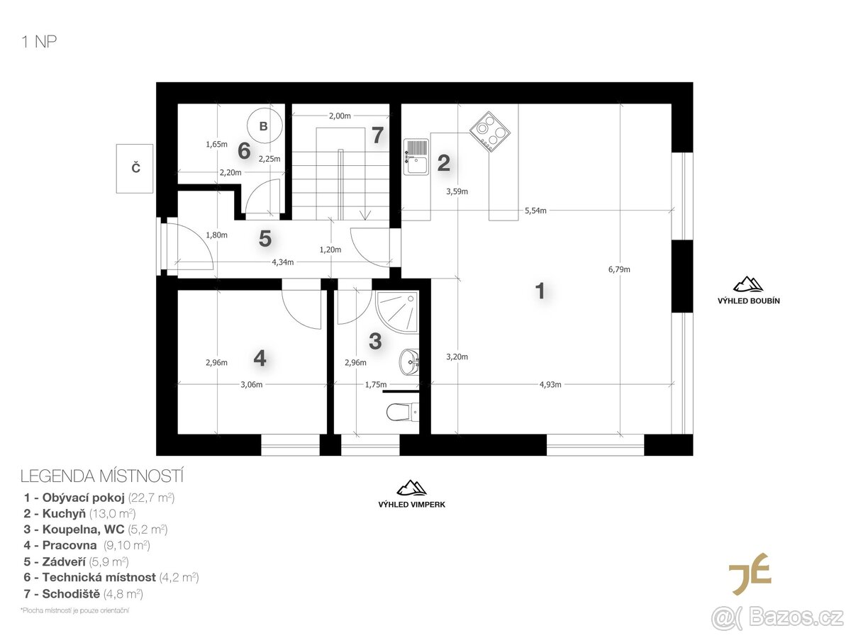 Prodej poloviny moderního dvojdomu 5+kk (130 m²) s privátní - 19