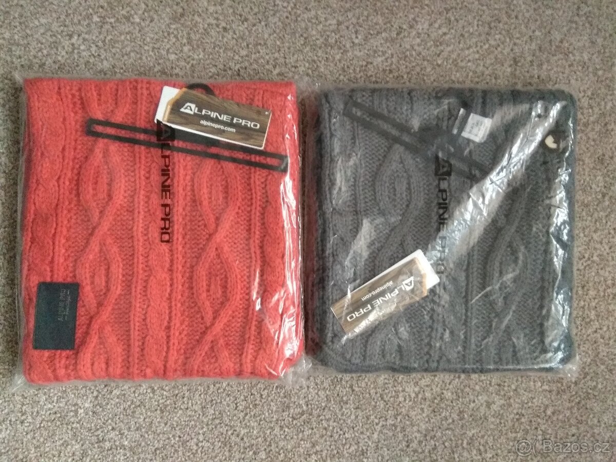 Nové unisex pletené kruhové šály ALPINE PRO - šedá, oranžová - 19