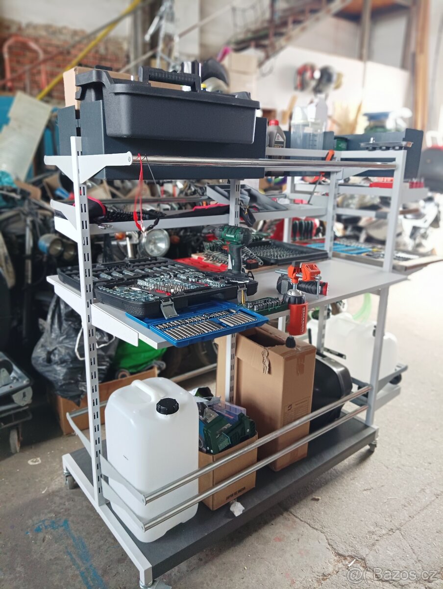 Multifunkční pojízdné regály (dílenský vozík) - 19