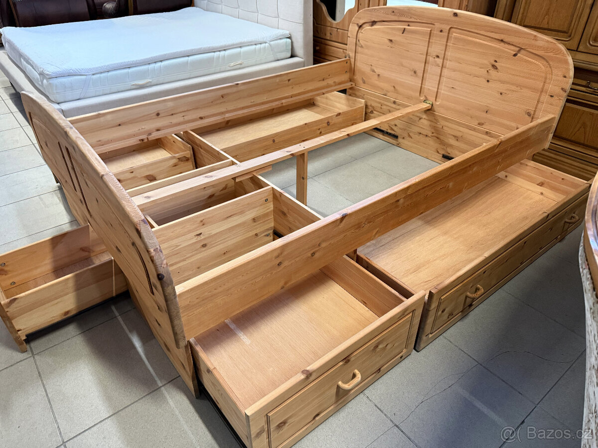 borovicová mládenecká ložnice 140cm postel - 19