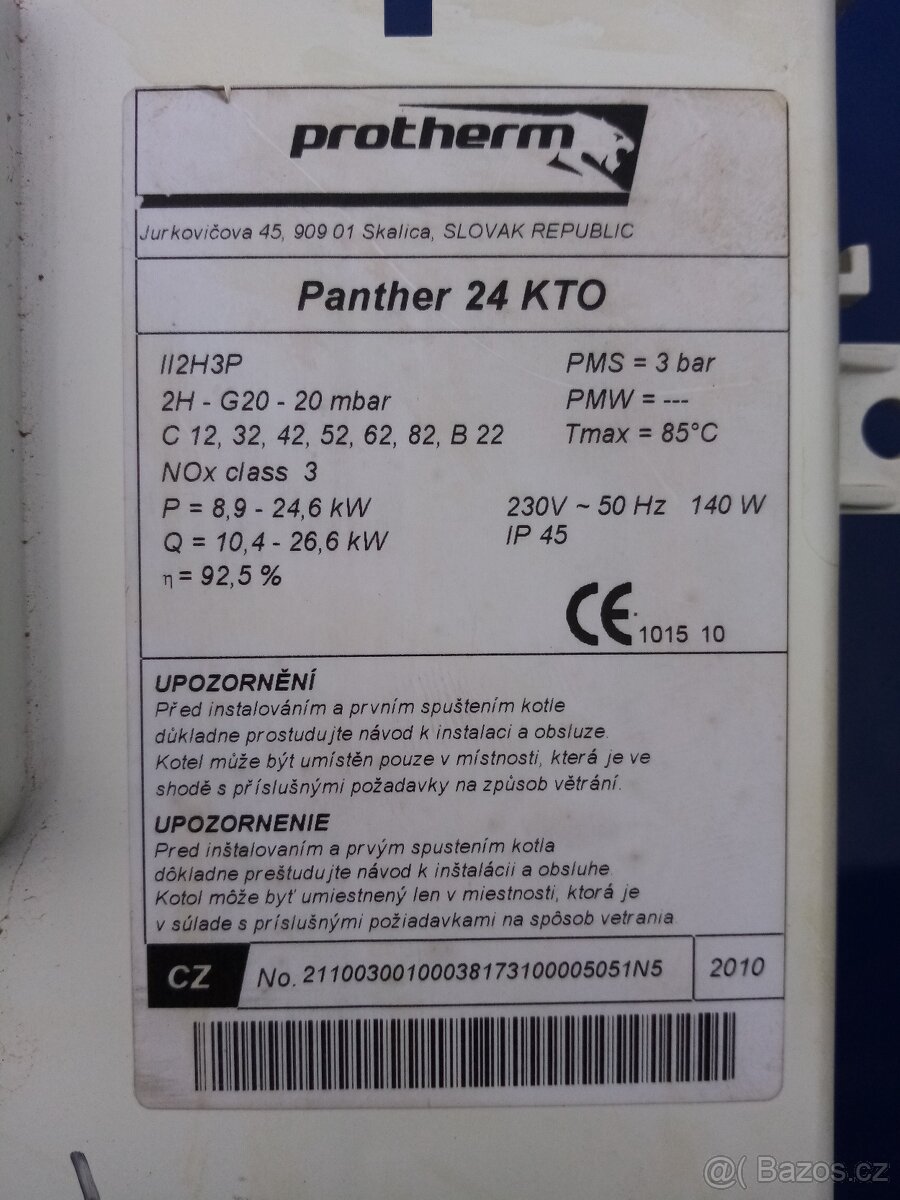 Protherm Pantther 24 KOV (17) a Protherm Panther 24 KTO (17) - 19