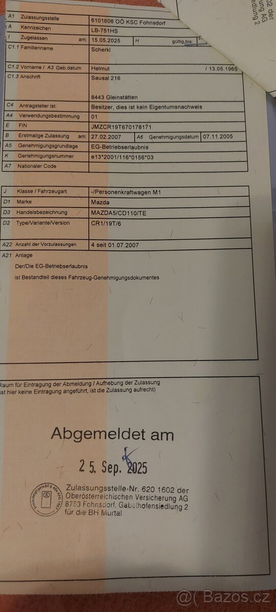 Mazda 5 2.0D, r.v. 2005,81 kW, tažné, 262000 km, nový DPF - 19