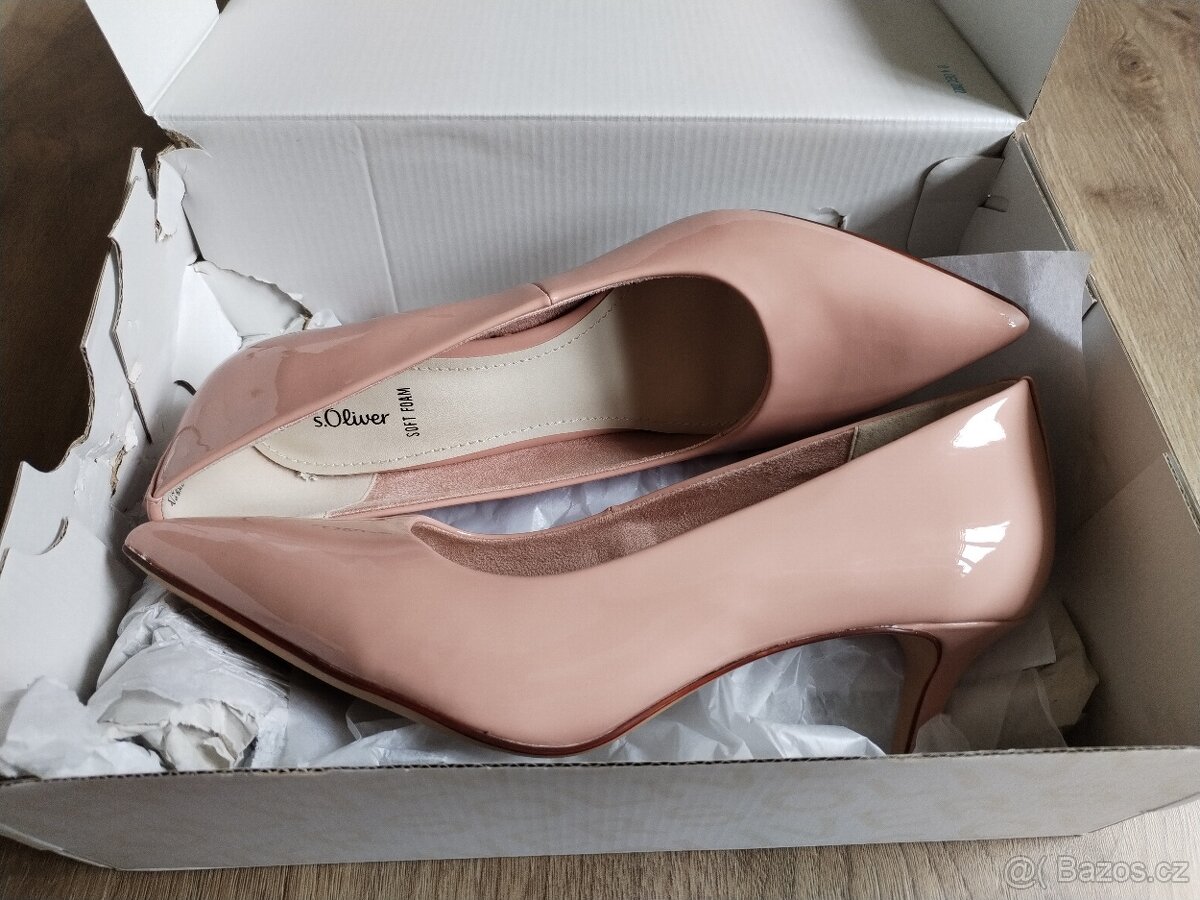 Nové lodičky s.Oliver 41 lesklé růžové - 19