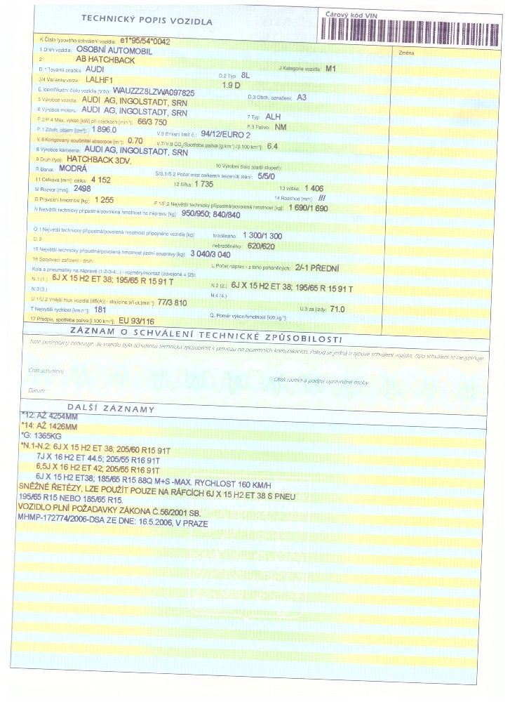 Audi Zimní kola 9mm 5x100 195/65/15 - 19