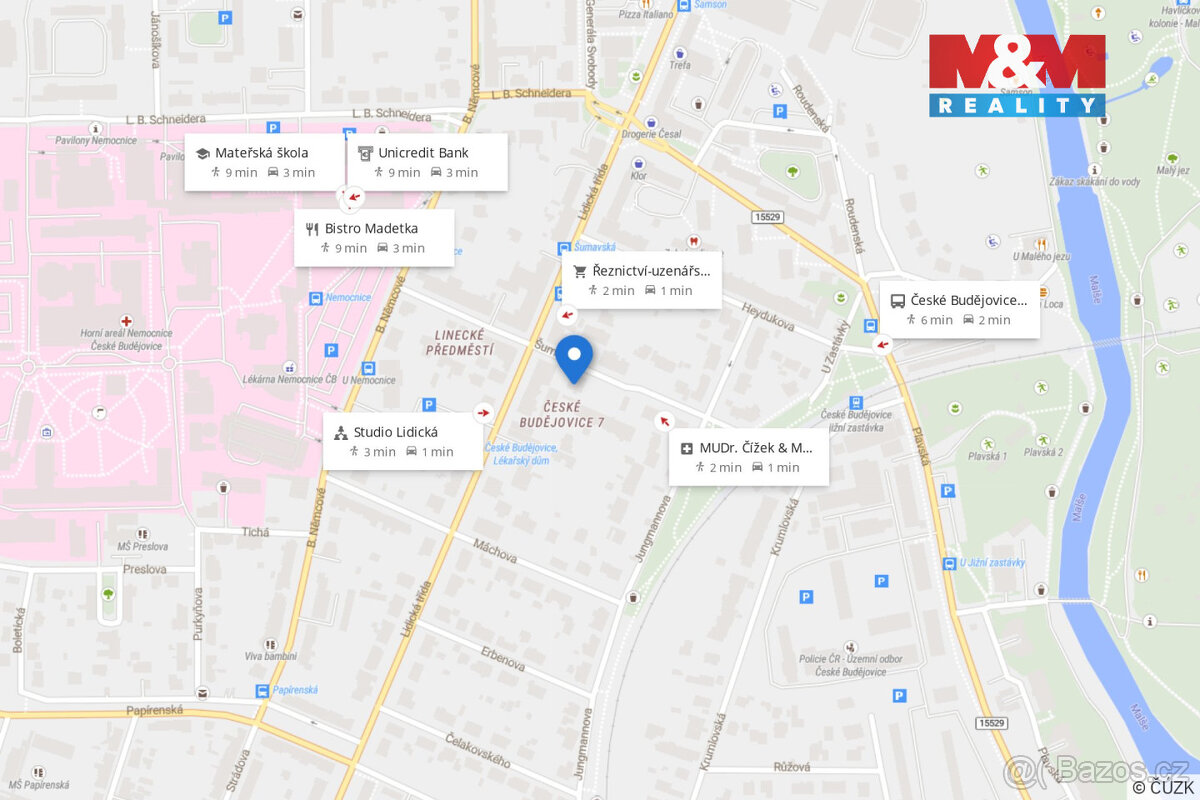 Prodej bytu 2+kk, 41 m², České Budějovice, ul. Šumavská - 19