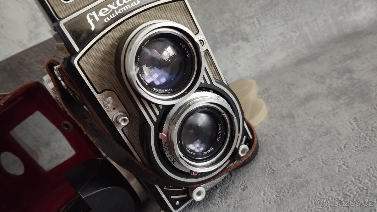 Starý fotoaparát Flexaret VI automat s brašnou, krabici aj - 19
