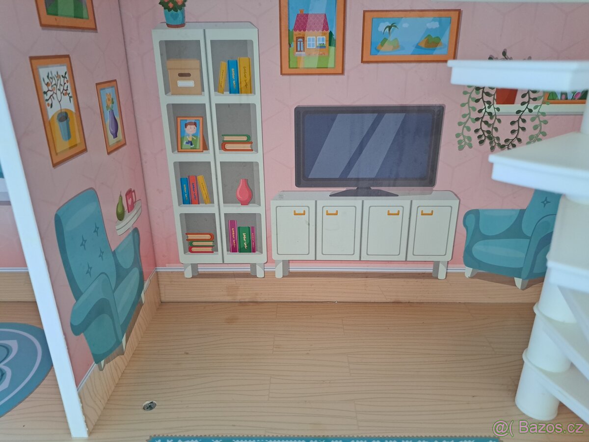 Velky dřevěný dům Woody pro panenky - 19