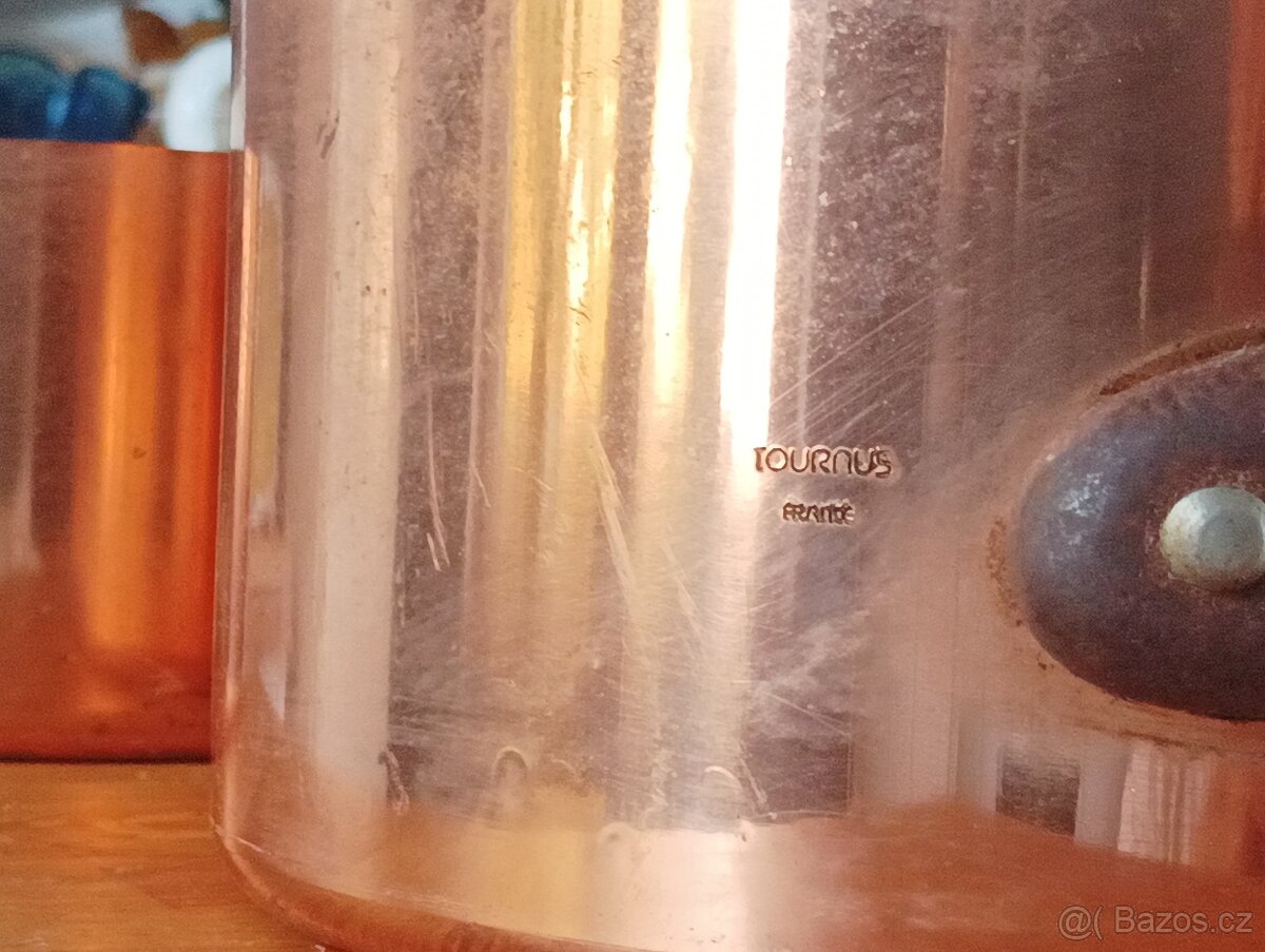 KVALITNÍ MĚDĚNÉ HRNCE TOURNUS FRANCIE 70. LÉTA - 19