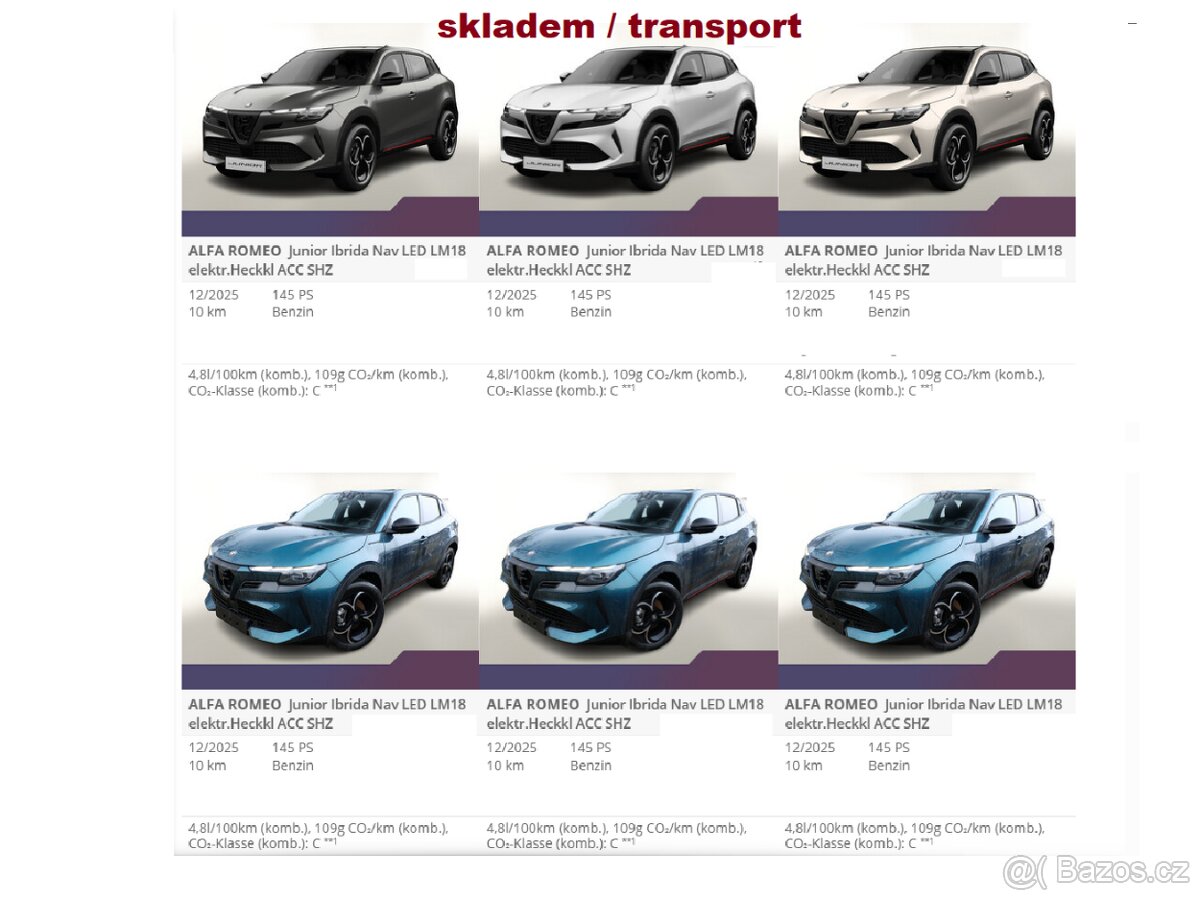 AlfRomeo Junior Ibrida 145psNav LED AL18 elK ACC Výhř 12/25 - 19