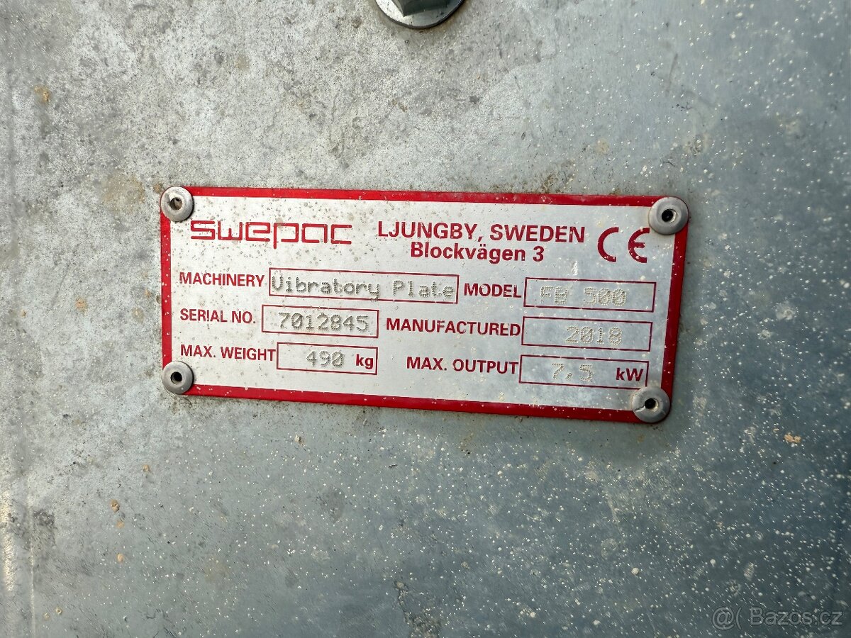 Swepac FB500 vibrační deska 490kg ( top kvalita ) - 19