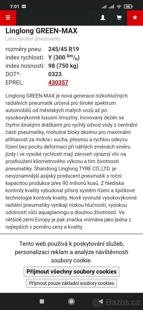 Letní Pneumatiky Goodyear Excellence 245/45 R19 - 19