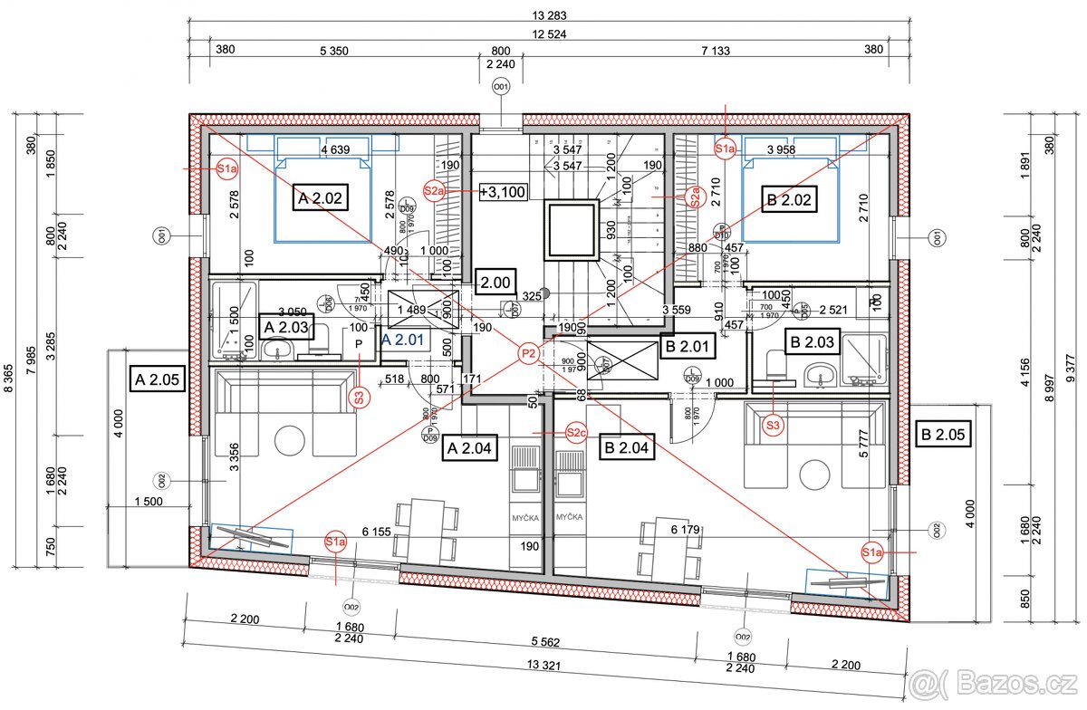 Novostavba byt 2+kk, 55m2 + 46m2 zahrada, parkovací stání př - 19