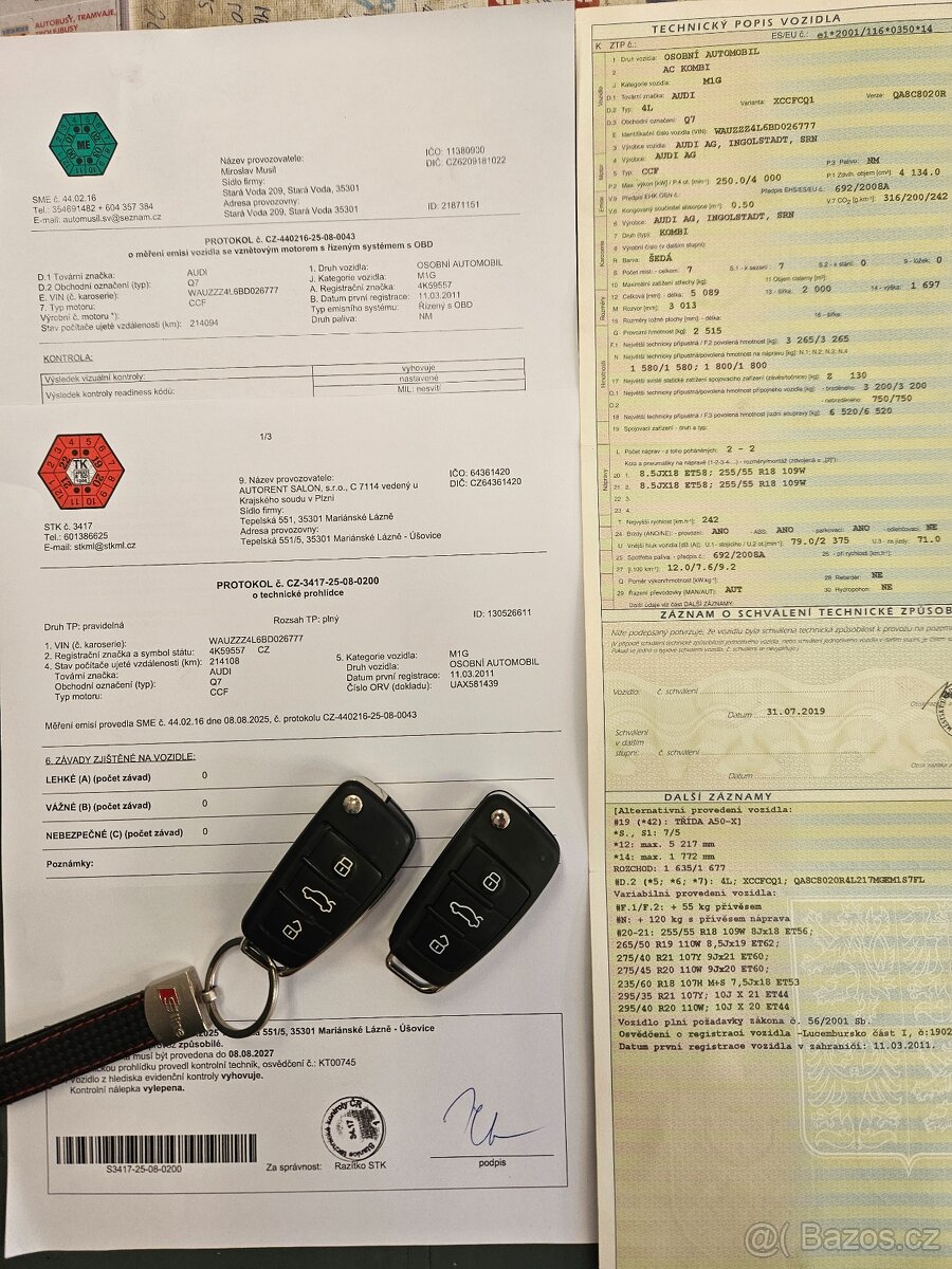 Audi Q7 4.2 TDI S-line 250 kW, 2011, 216.000 km, 7 míst - 19