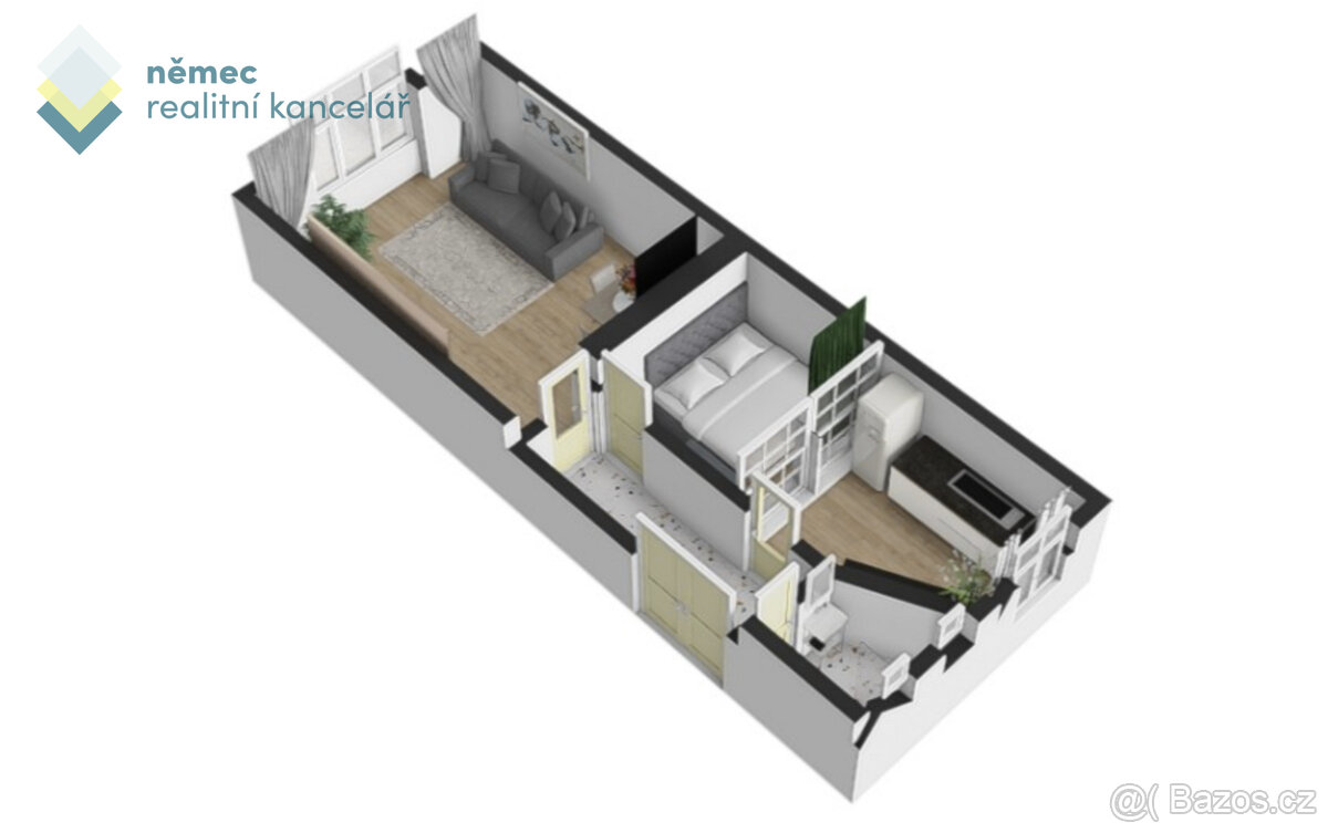 Pronájem bytu, 2+kk, 43 m², Praha 4 - Nusle, ul. Rostislavov - 19