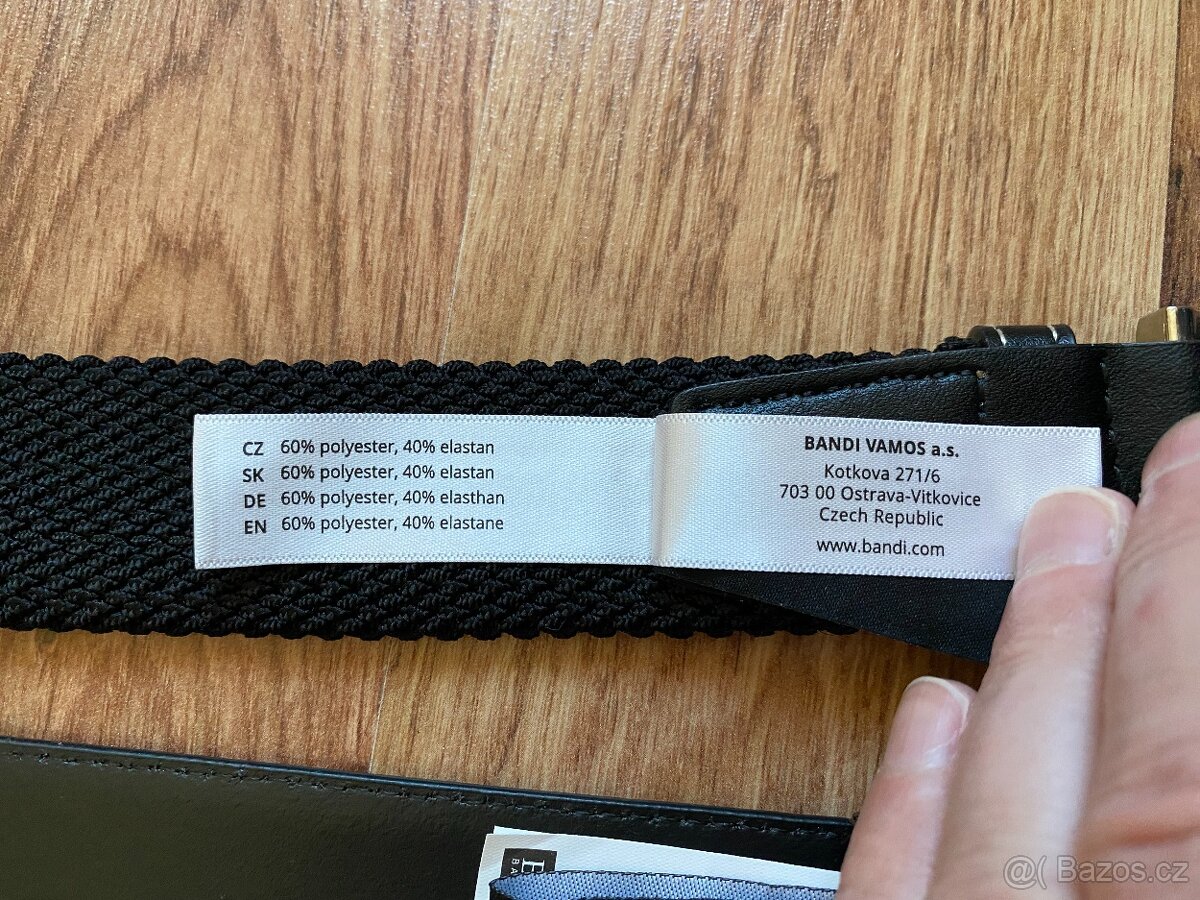 Nový dárkový set opasků Bandi - kožený černý, pružný černý - 19