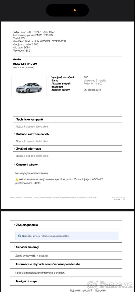 BMW F80 ///M3 CZ 2015 - 19