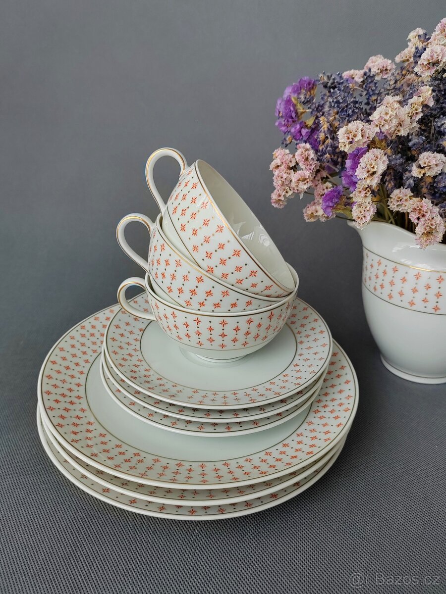 Krásná starožitná porcelánova sada Kaestner Saxonia 1929-37 - 19