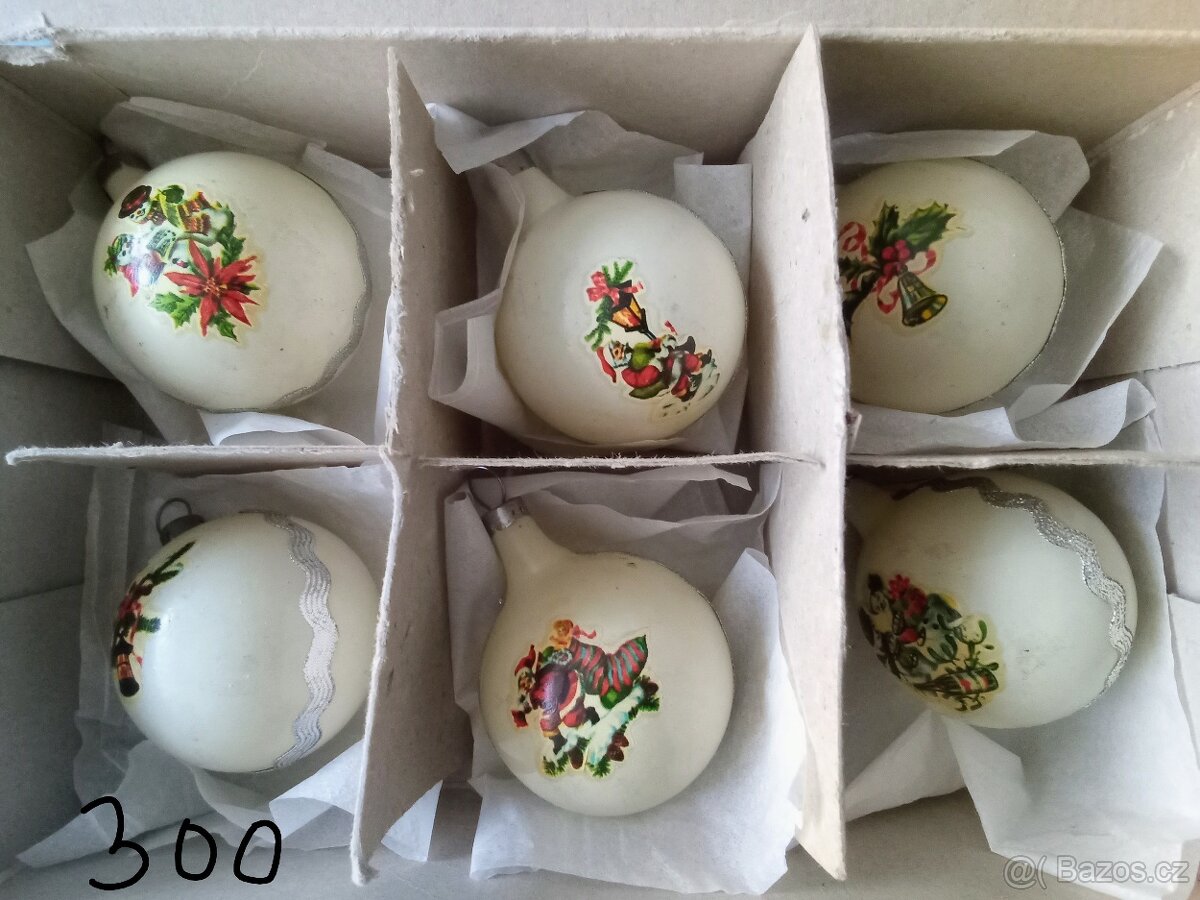 Staré vánoční ozdoby, baňky, dekorace - 19