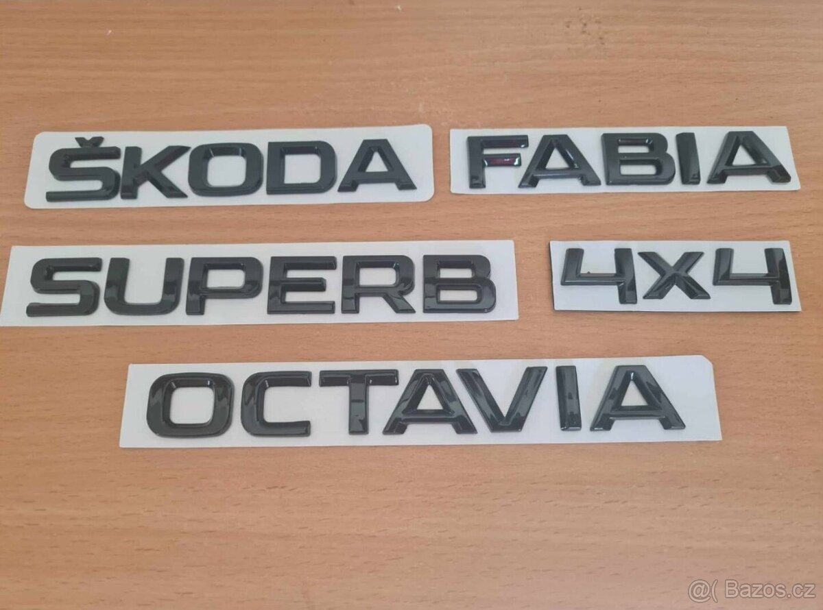 ŠKODA nápisy ČIERNE / CHROMOVE - 19