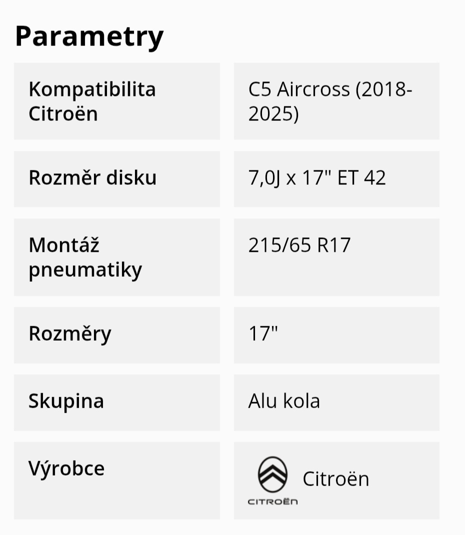 alu kola CITROEN R17 - 19